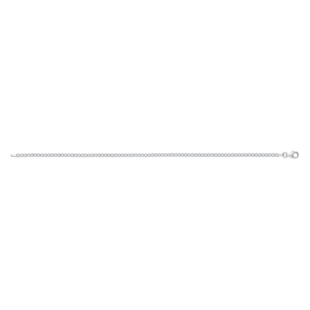 10k White Gold Thin CZ Bracelets