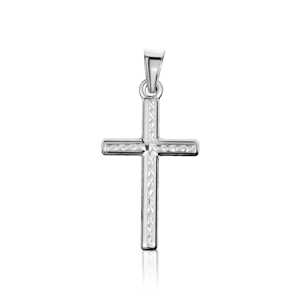 10k White Gold DC Cross