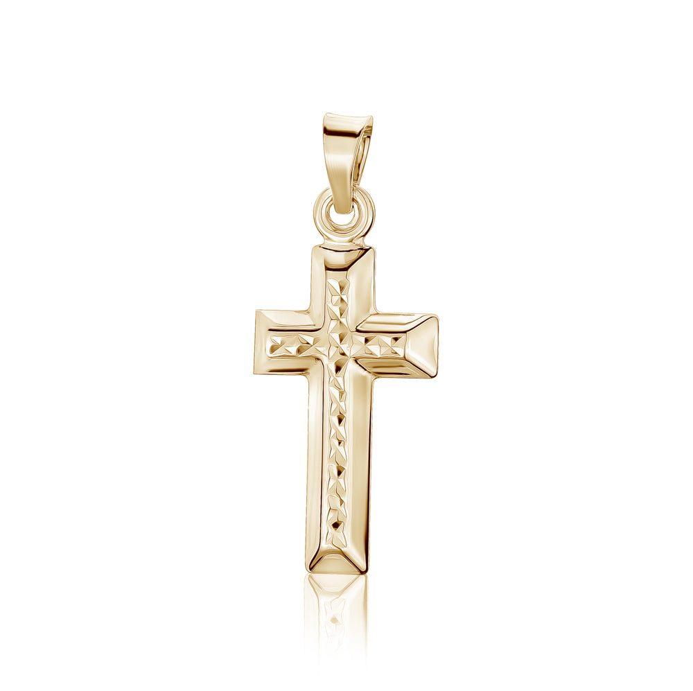 10k Yellow Gold DC Hollow Cross