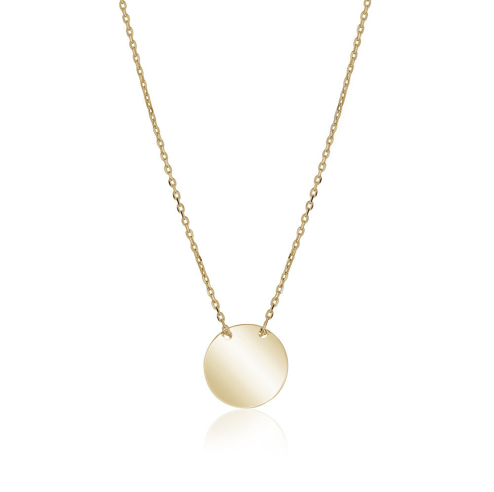 10k Yellow Gold Engravable Disc Necklaces