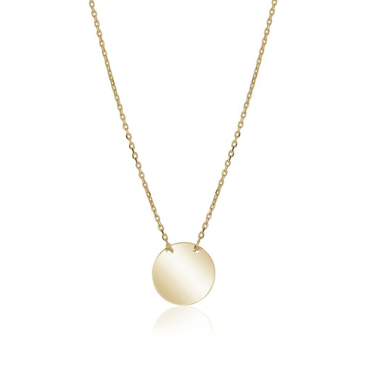 10k Yellow Gold Engravable Disc Necklaces