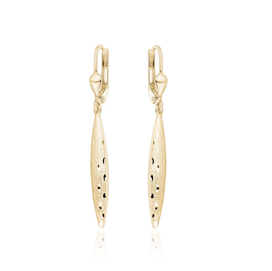 10k Yellow Gold Drop Earrings on Euro Hook