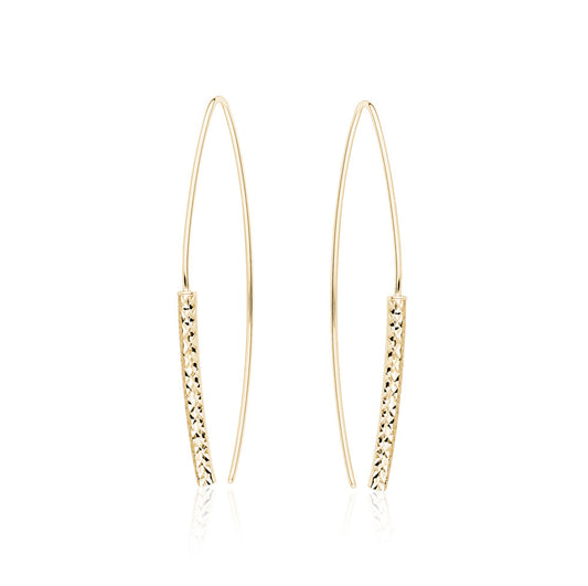 10k Yellow Gold Pull Through Earrings