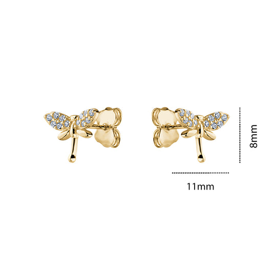 10KY TINY DRAGONFLY CZ STUDS