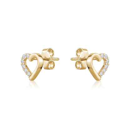 10KY CZ HEART STUD