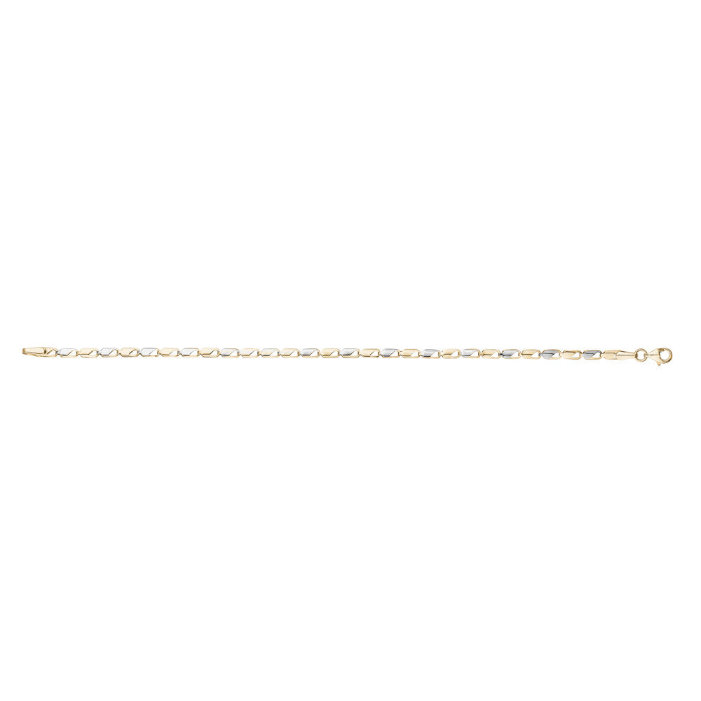 10k Two Tone Lobster Link Ladies Bracelets