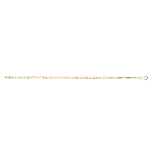 10k Two Tone Lobster Link Ladies Bracelets