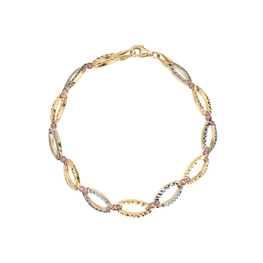 10k Tri Colour Stampado Ladies Bracelets
