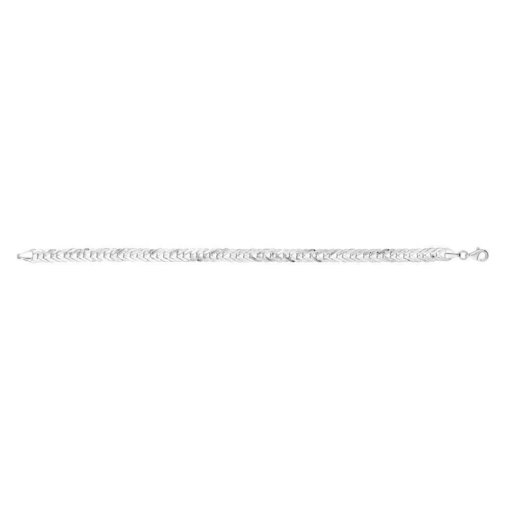 10k White Gold Light Double Link Style Ladies Bracelets