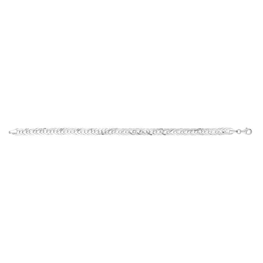 10k White Gold Light Double Link Style Ladies Bracelets