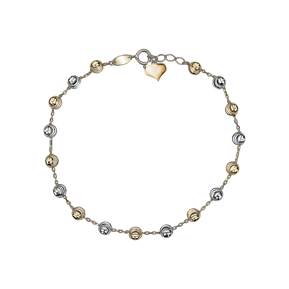 10k Two Tone DC Ball Bracelets