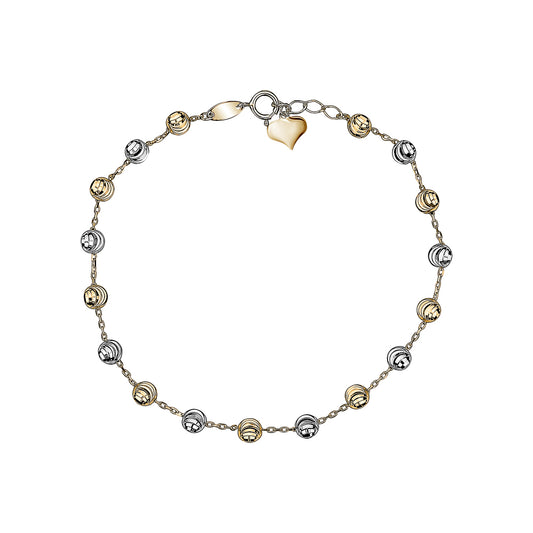 10k Two Tone DC Ball Bracelets