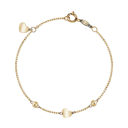 10k Two Tone Small Heart Bracelets