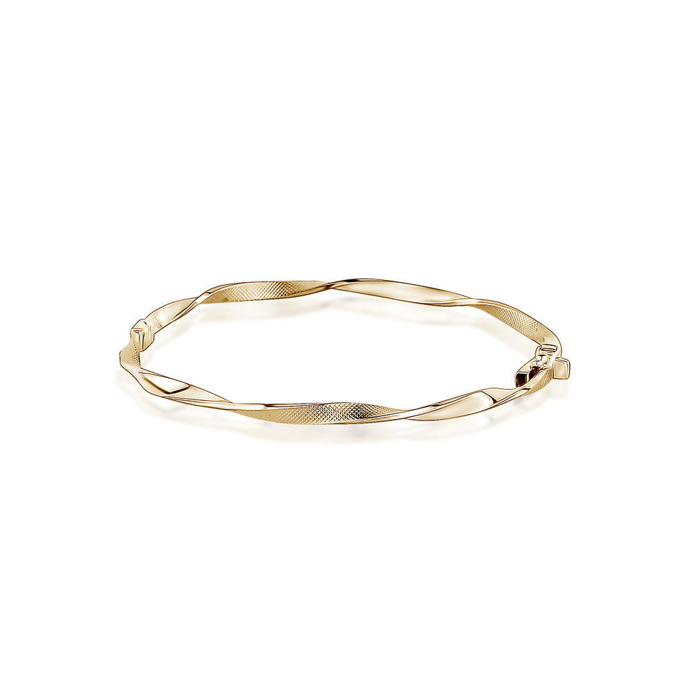 10k Yellow Gold Twist Bangles