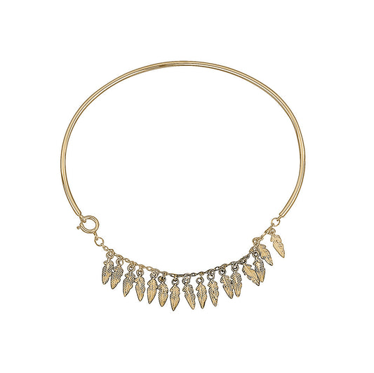 10k Yellow Gold hanging Leaves Bangles