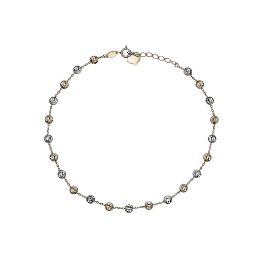 10k Two Tone DC Ball Anklet