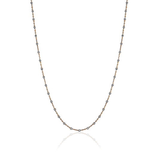 10k Rose Gold Chains with White DC Balls