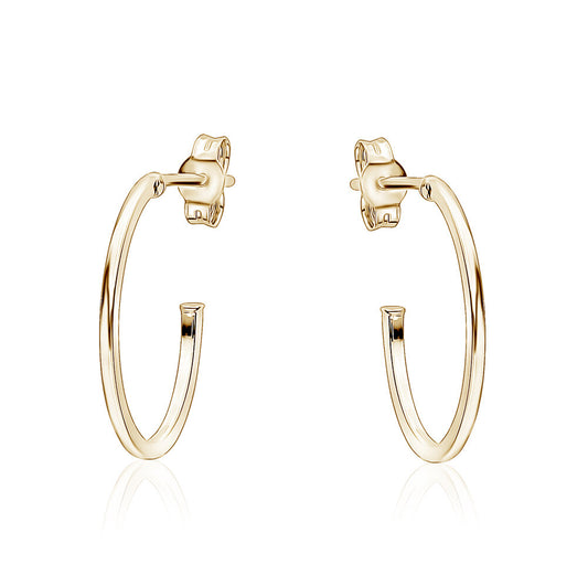 10k Yellow Gold Small Oval Hoops Studs
