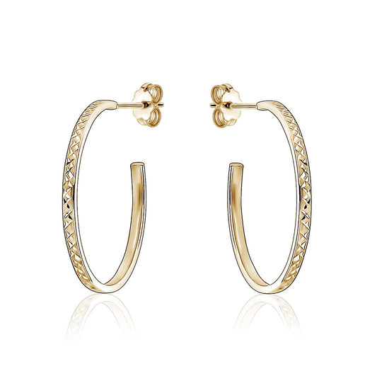 10k Yellow Gold DC Hoops Studs