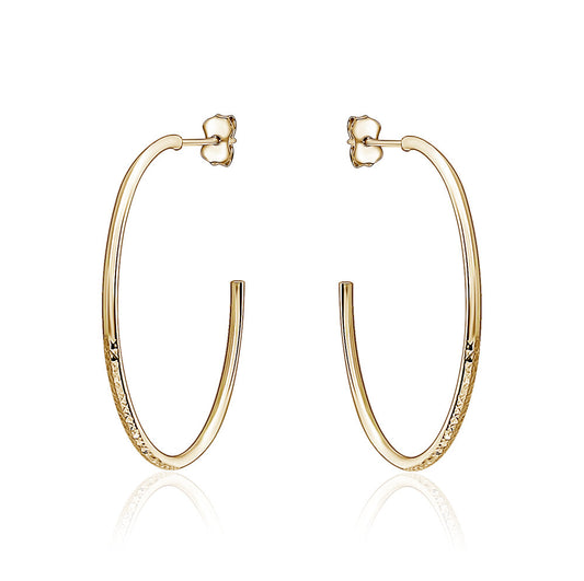 10k Yellow Gold DC Hoops Studs