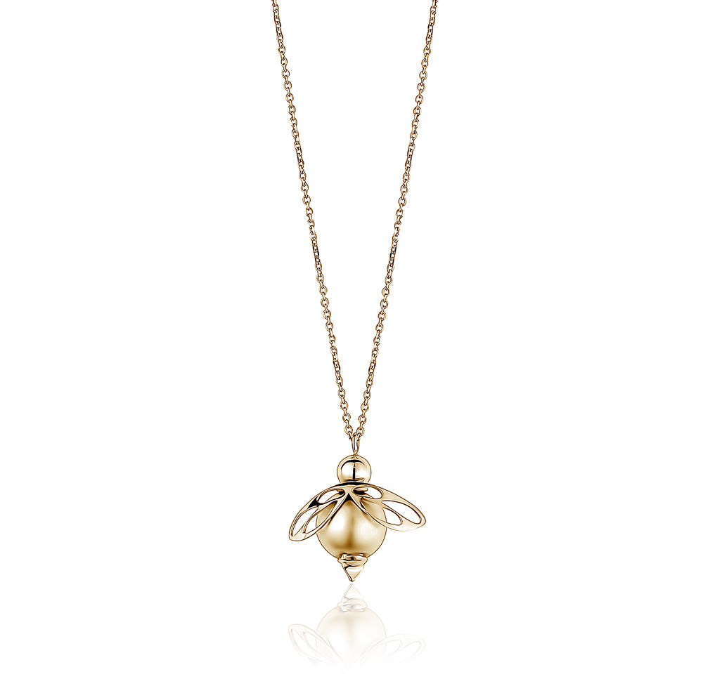 14k Yellow Gold 3D Honey Bee Necklaces