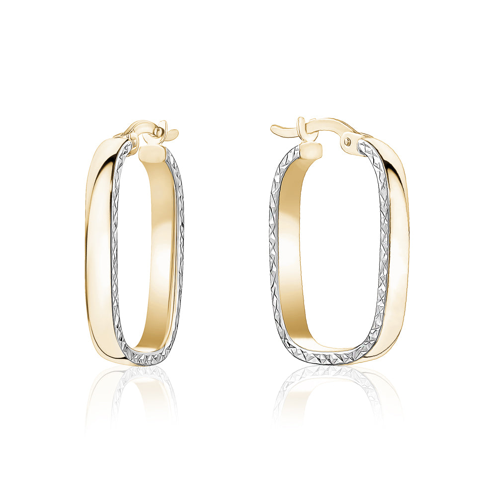 10K TWO TONE HOOP