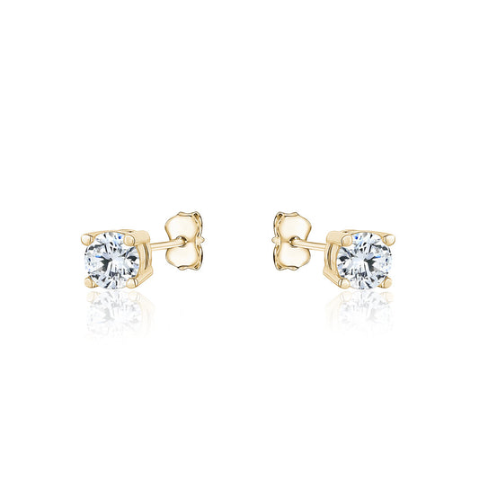 10k Yellow Gold CZ Studs