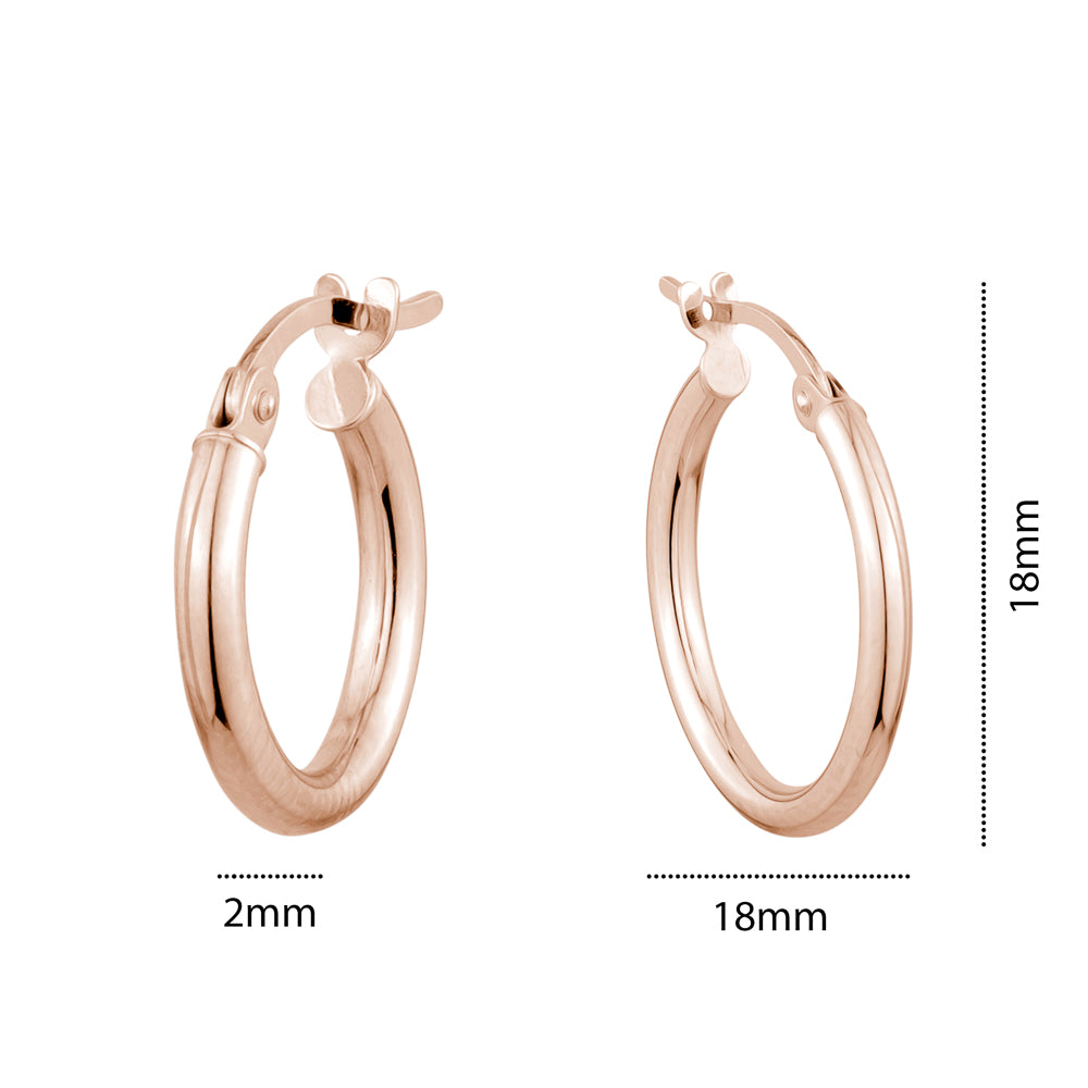 10K ROSE GOLD PLAIN HOOP ZA-6072