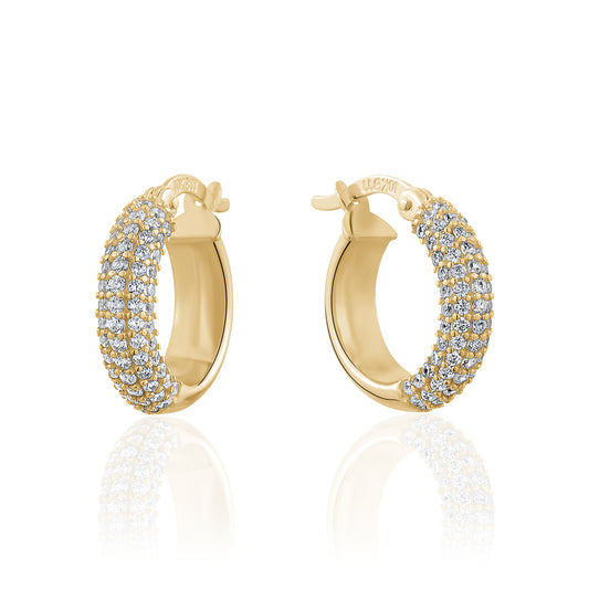 NEW!! 10KY MICRO PAVE CZ HOOPS