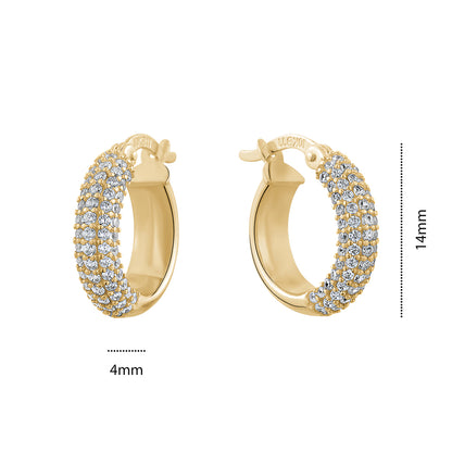 NEW!! 10KY MICRO PAVE CZ HOOPS