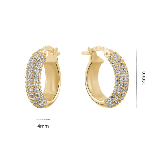 NEW!! 10KY MICRO PAVE CZ HOOPS