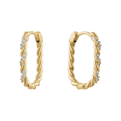 NEW!! 10KY TWIST CZ RECTANGLE HUGGIES
