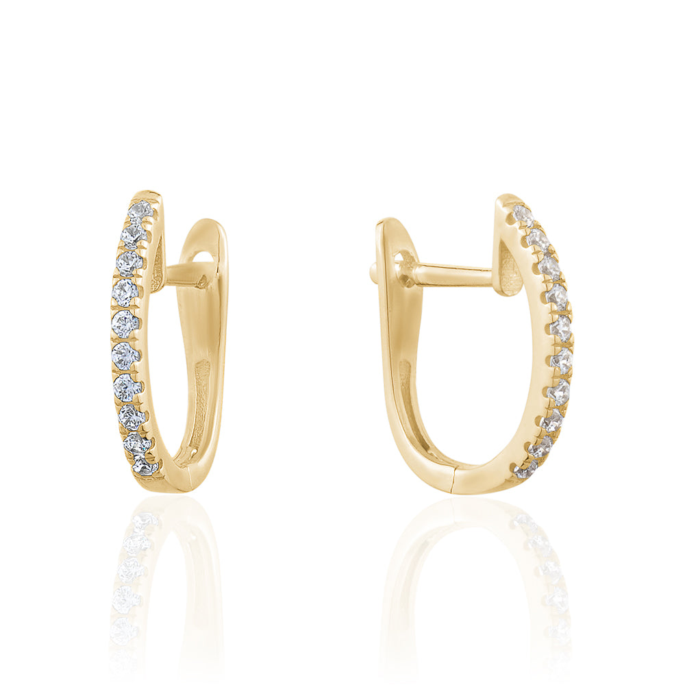 NEW!! 10KY CZ LEVER BACK EARRINGS