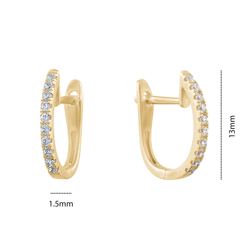 NEW!! 10KY CZ LEVER BACK EARRINGS