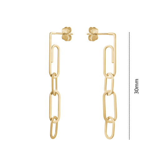 NEW!! 10KY PAPERCLIP DROP EARRINS