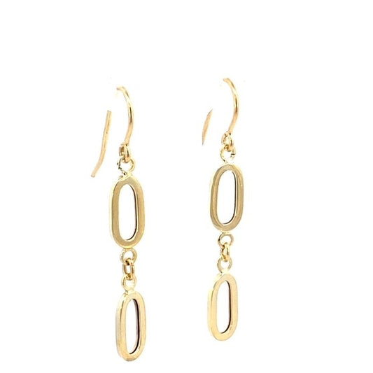 NEW!! 10KY OVAL DROPS EARRINGS