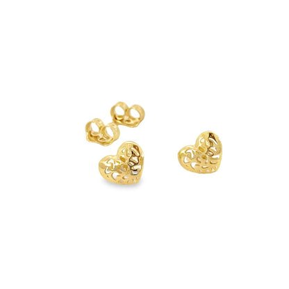 10KY 2D HEART STUDS ZA-6133