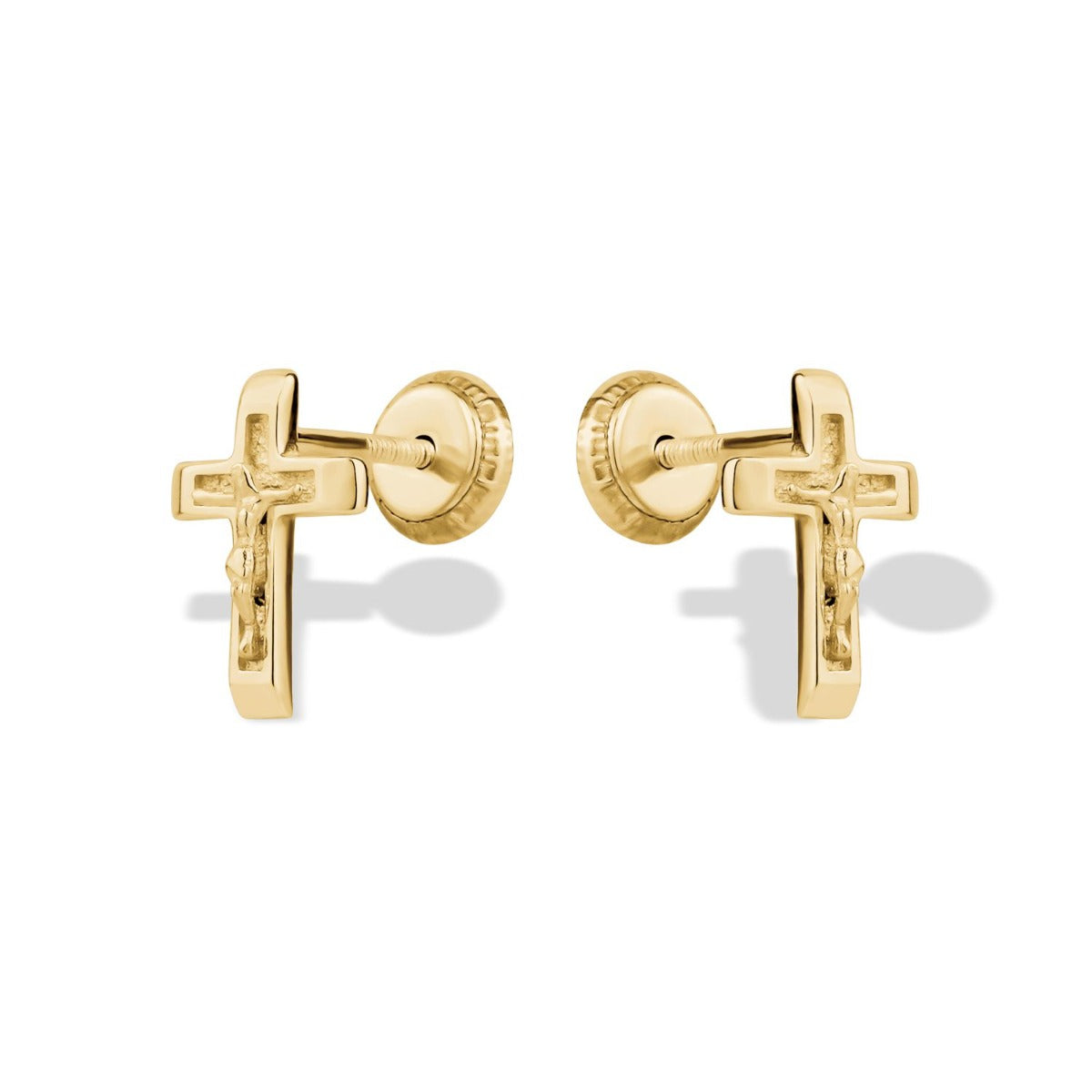10KY CRUCIFIX STUDS