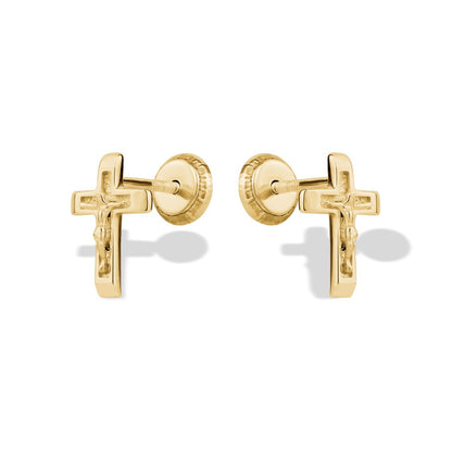 10KY CRUCIFIX STUDS