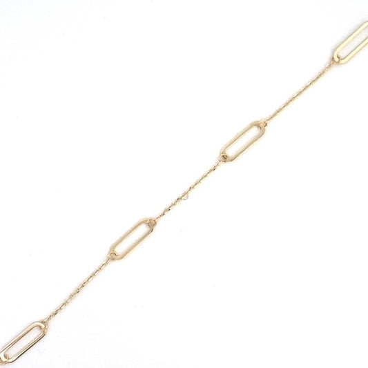10KY PAPERCLIP SECTION BRACELET AND ANKLET