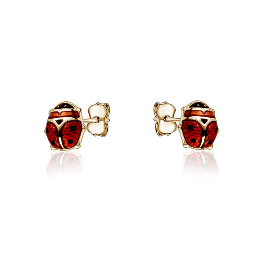 10k Yellow Gold Lady Bug Studs