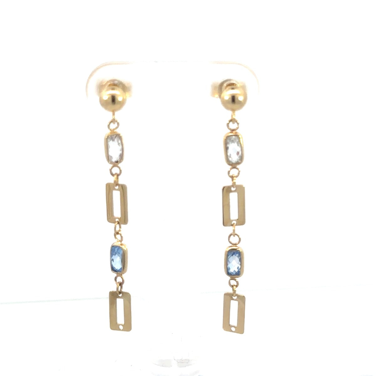 10KY CZ MULTI COLOUR STUD DROPS