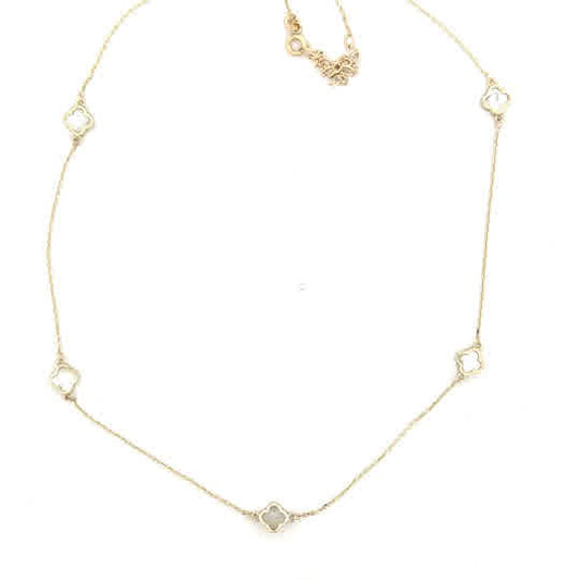 10KY MOP FOUR LEAF CLOVER NECKLACE ZJFN-058