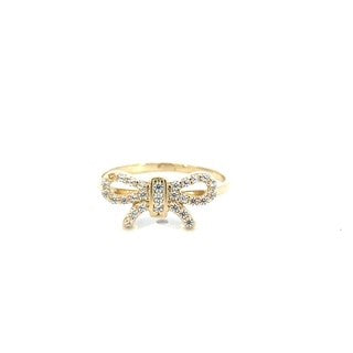 10Y LADIES CZ RIBBON RING