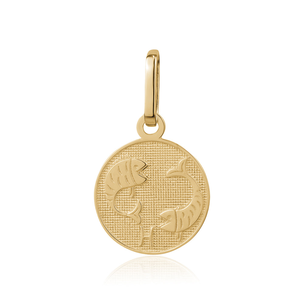 10K SMALL ZODIAC CHARM PISCES