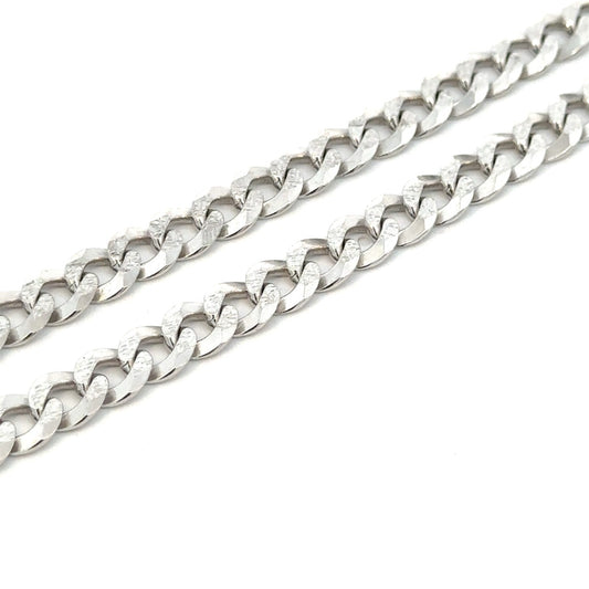 SILVER  LAZER CUT CURB CHAIN 7.8MM
