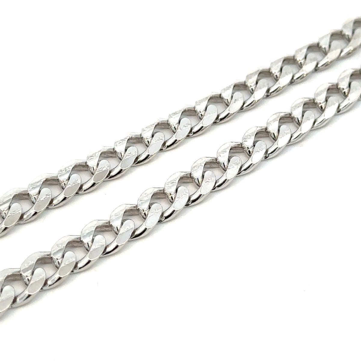 SILVER  LAZER CUT CURB CHAIN 7.5MM