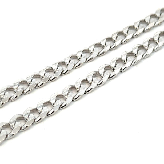 SILVER  LAZER CUT CURB CHAIN 7.5MM