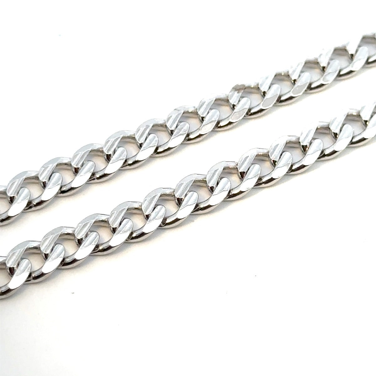 SILVER CURB CHAIN WITH PATTERN 6.8MM