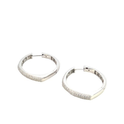 SILVER MICRO PAVE CZ HOOPS ZS-4503